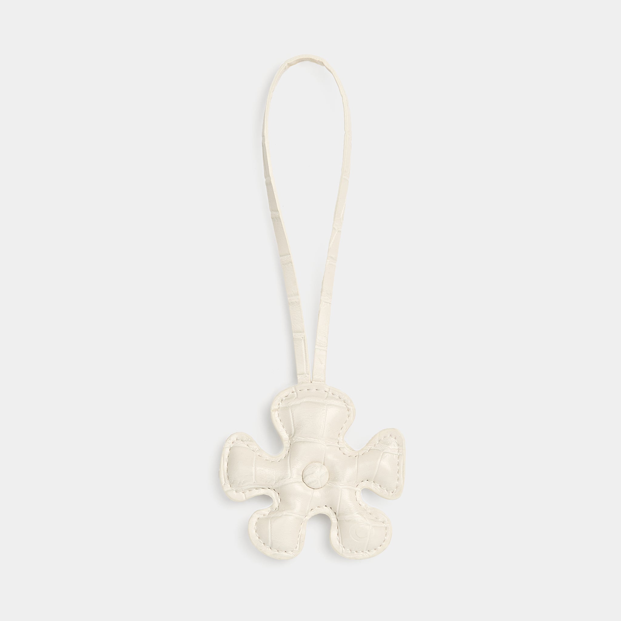Accessory Fan Flower Charm size mini in Crocodile White Cream