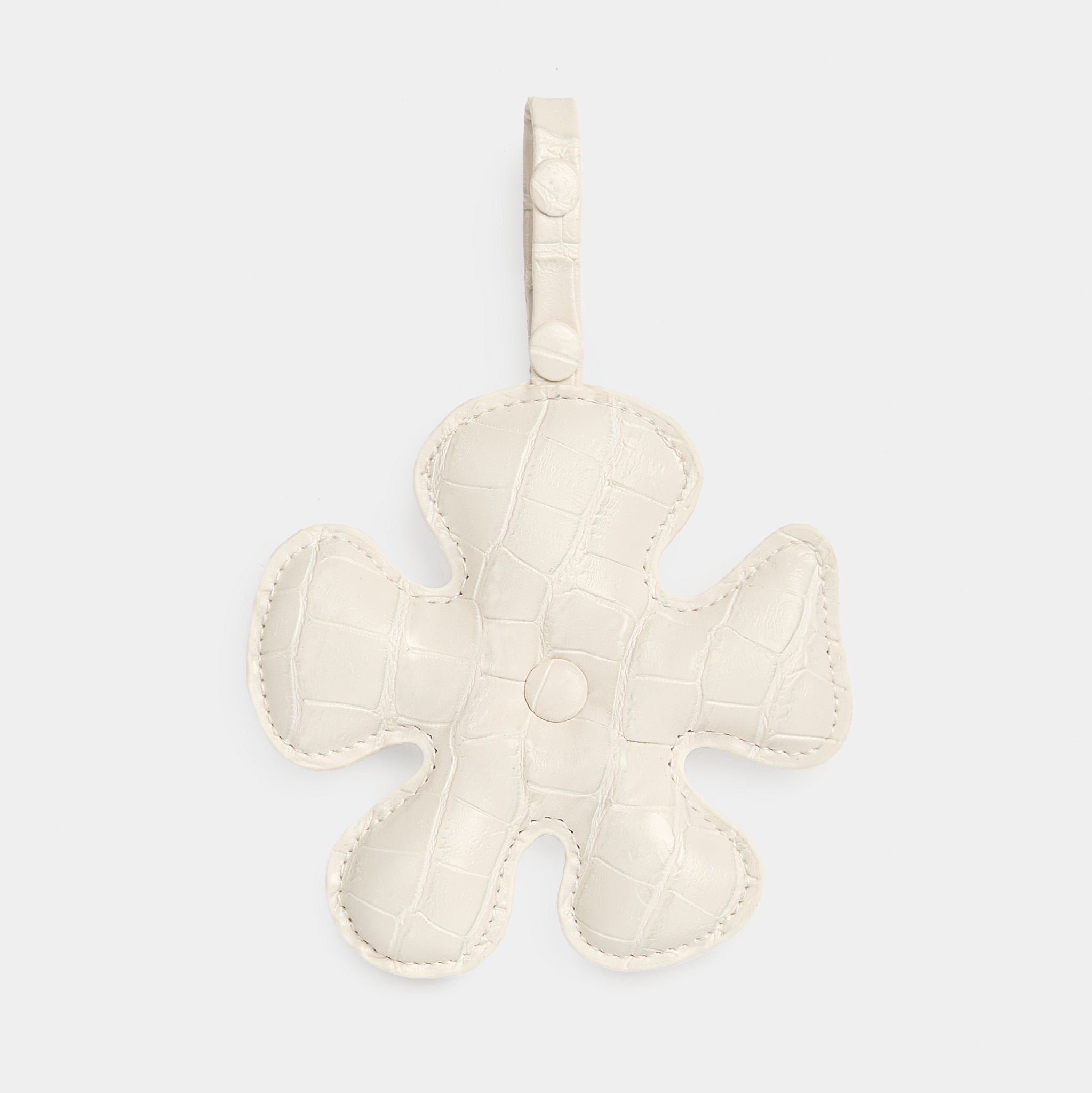 Accessory Fan Flower Charm in Crocodile White Cream