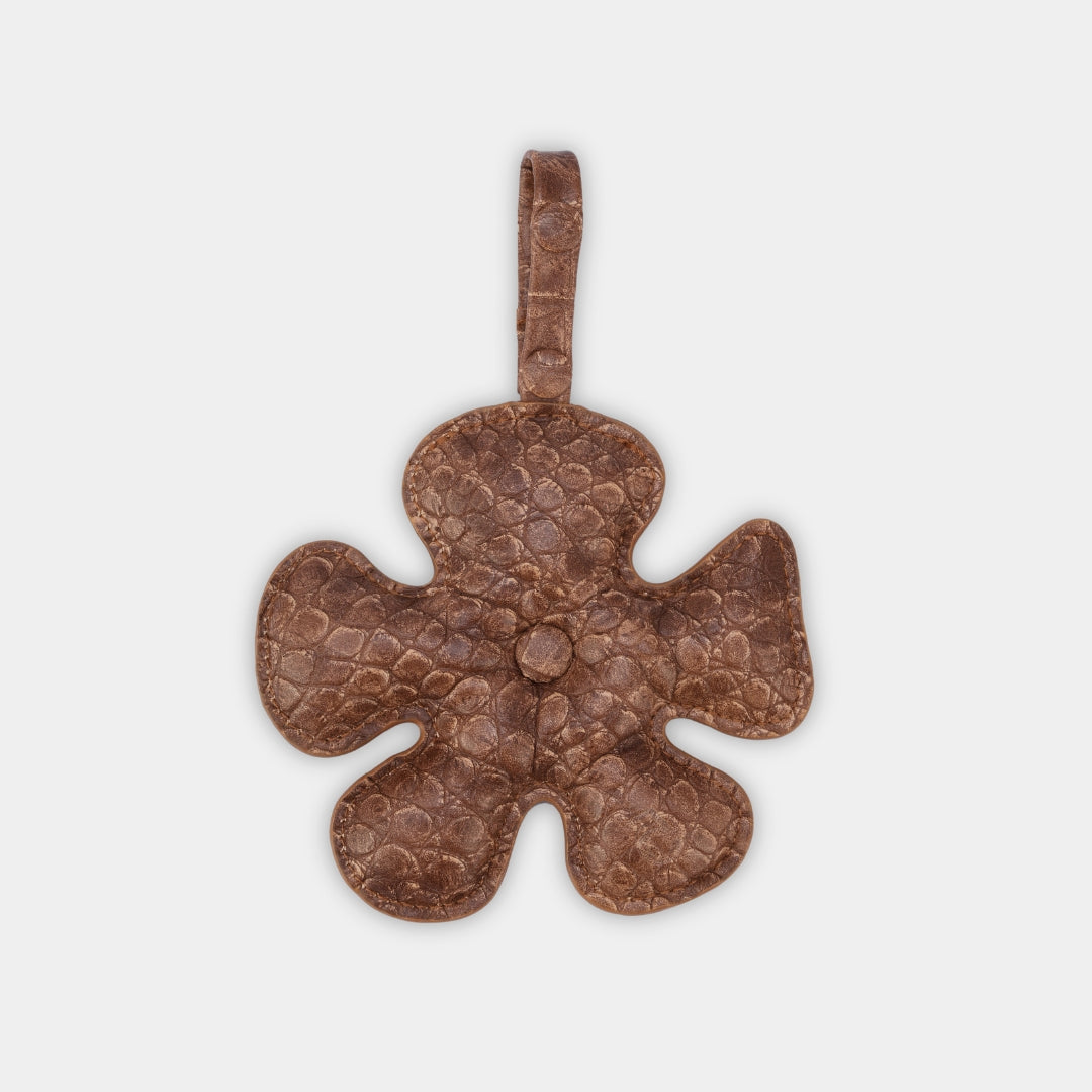 Phụ kiện Hoa cánh quạt size nhỏ (S) màu Nâu Beige vân cá sấu