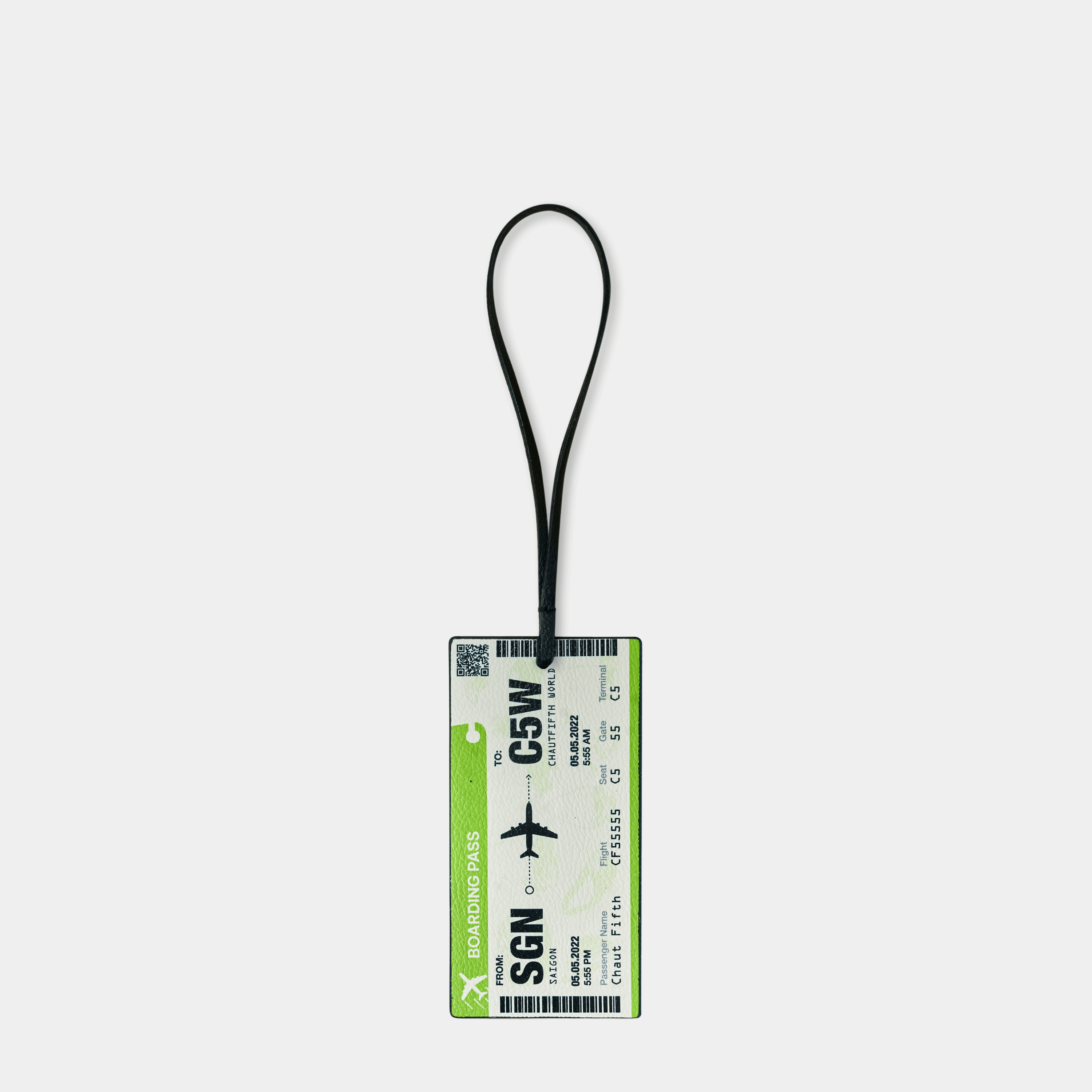 Accessories Tag Flight Ticket Avocado Green