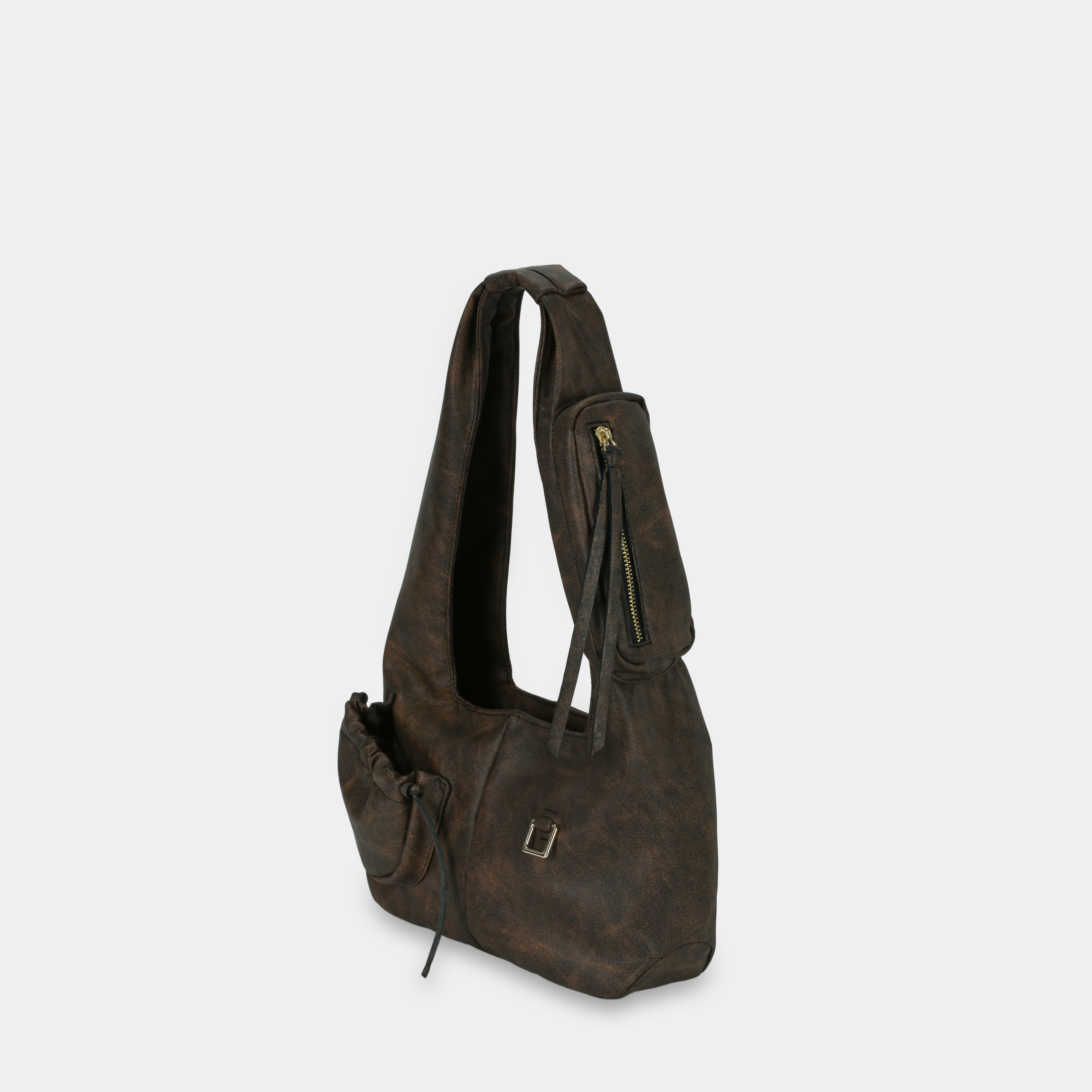 Túi xách Hobo C2-Pocket size Medium (M) màu nâu đen chấm