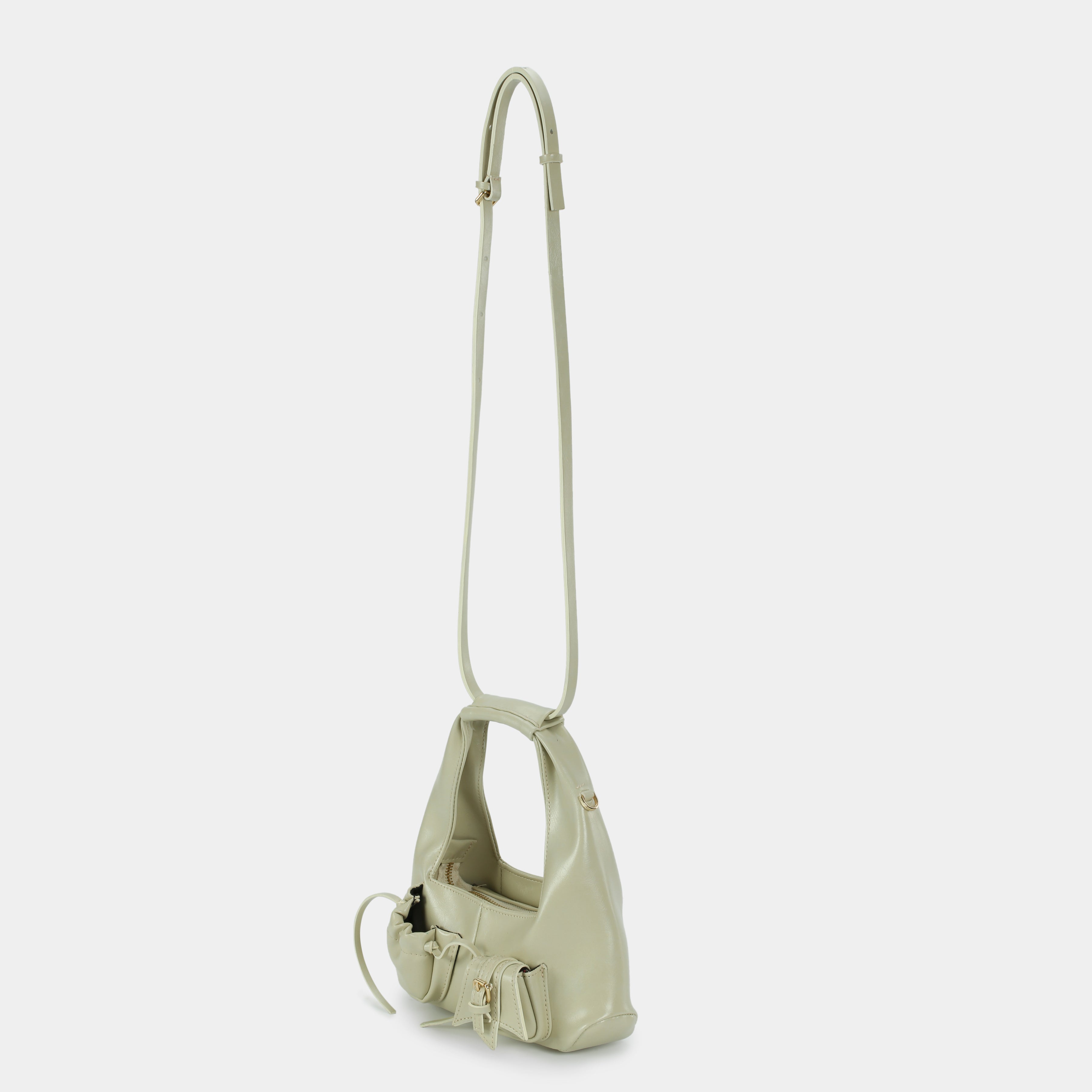 Mini C2-pocket hobo bag White Cream
