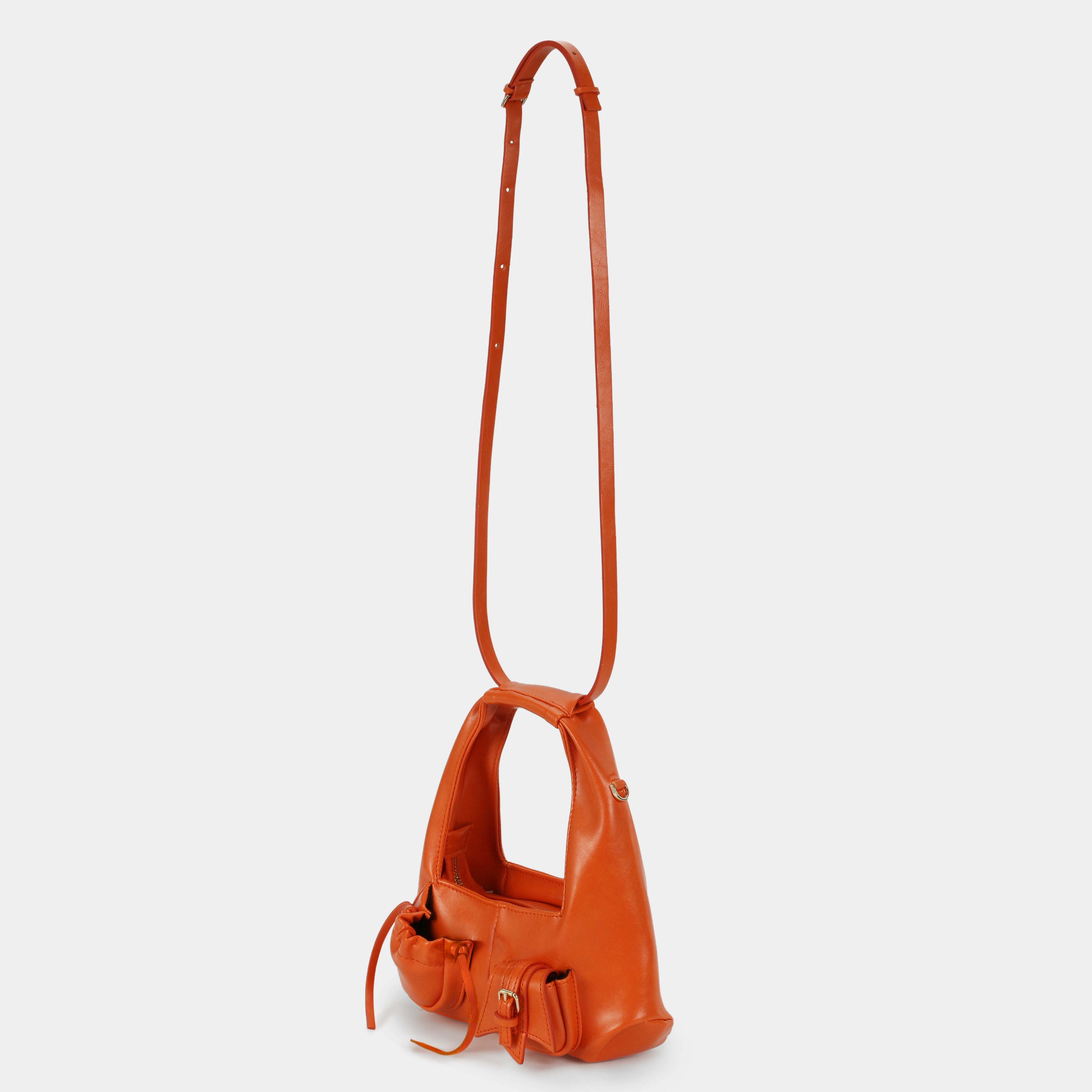 Mini C2-pocket hobo bag Neon Orange
