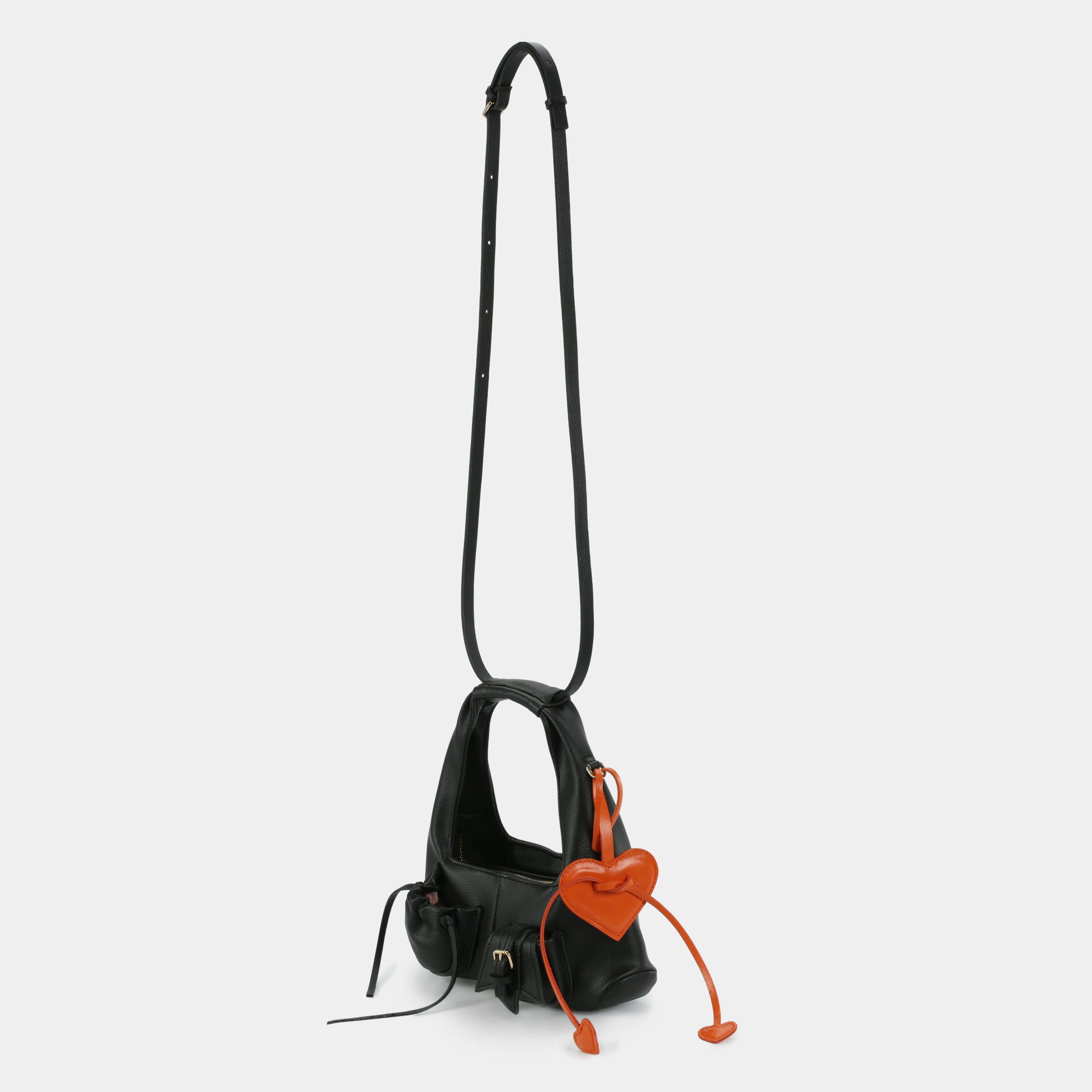 Mini C2-pocket hobo bag Black