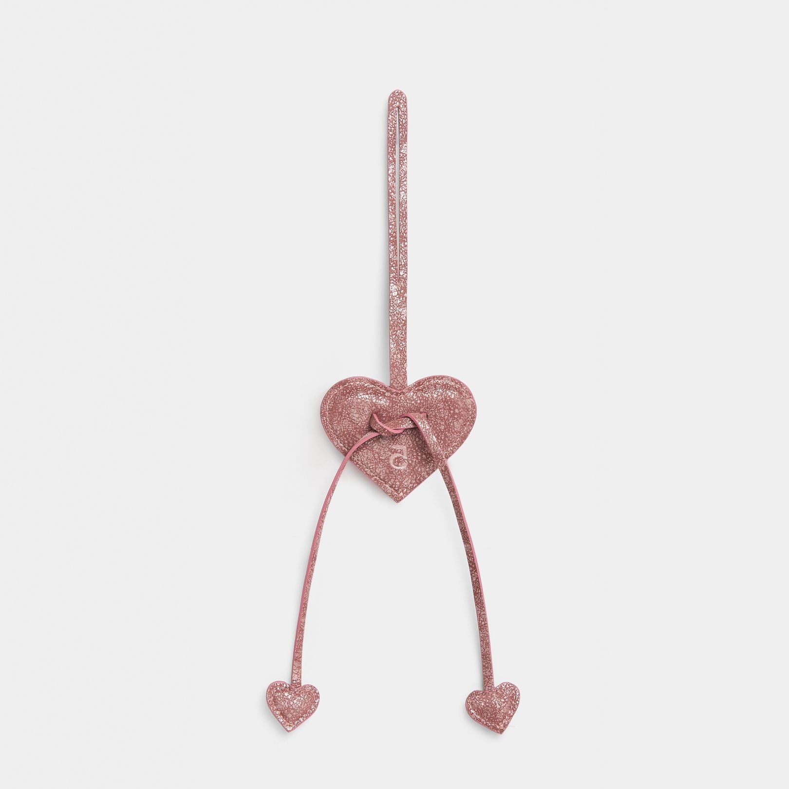 Accessory 3-Heart Charm in Metallic Rosewood Pink