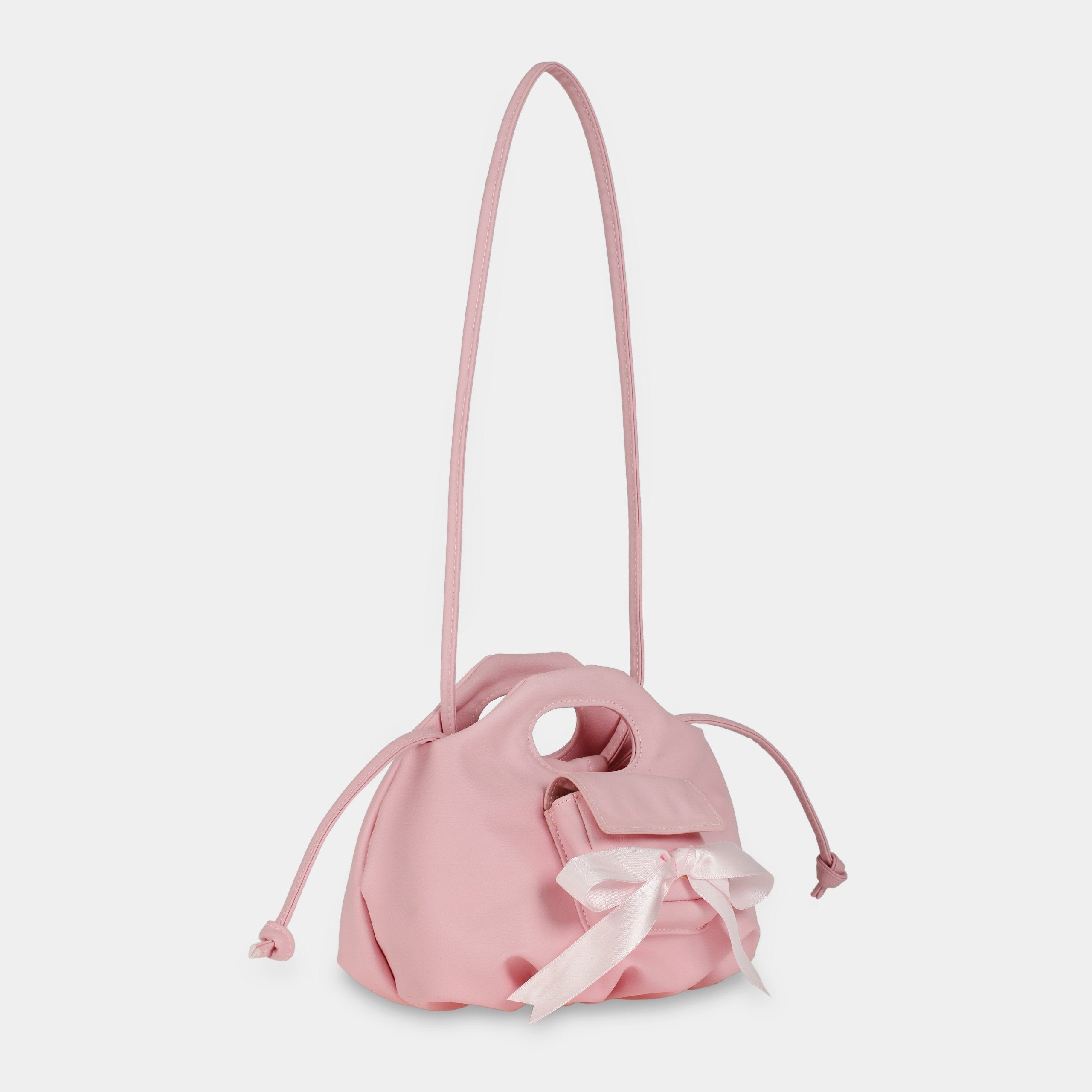 TÚI XÁCH Flower Mini Pocket & Bow màu hồng