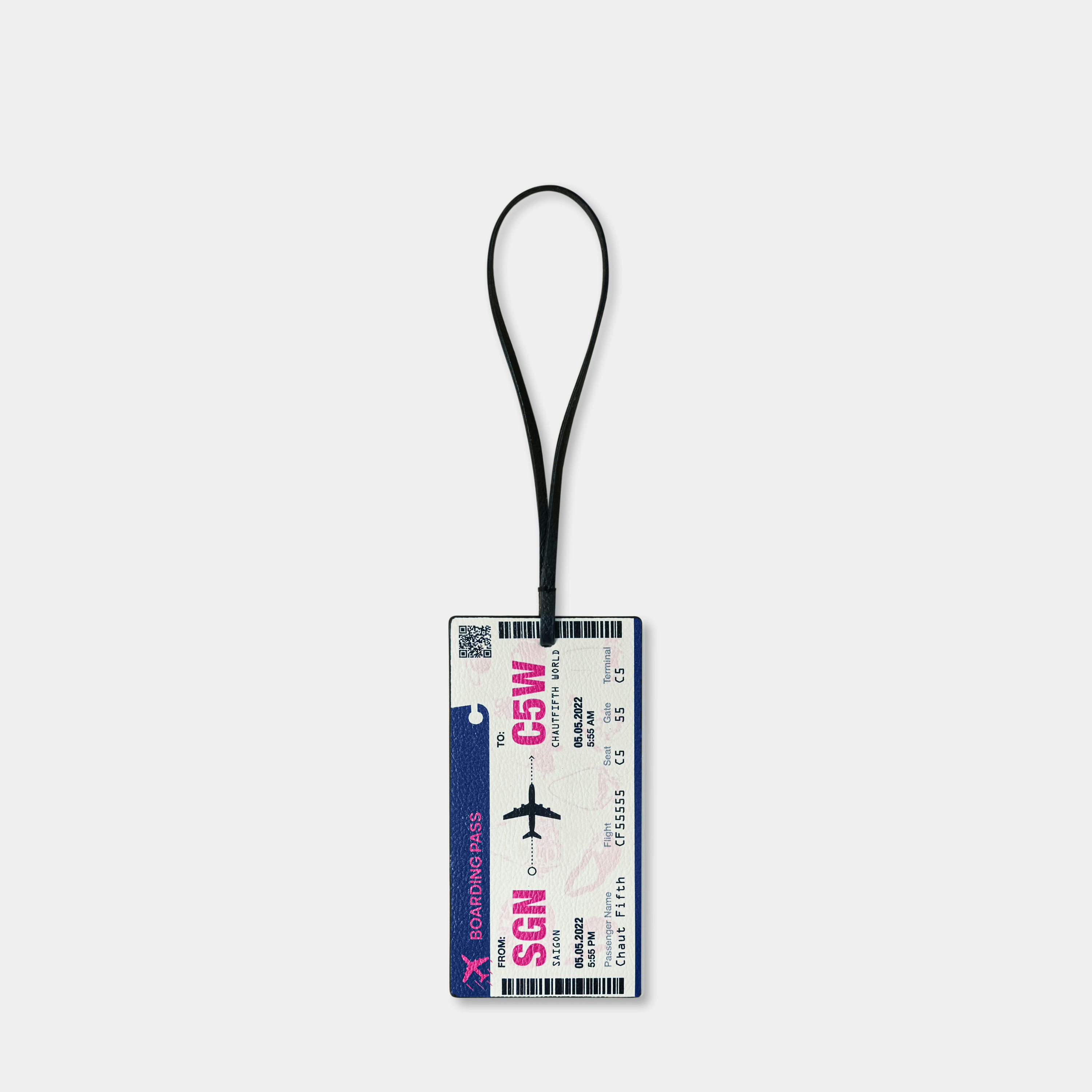 Accessories Tag Flight Ticket Navy Blue