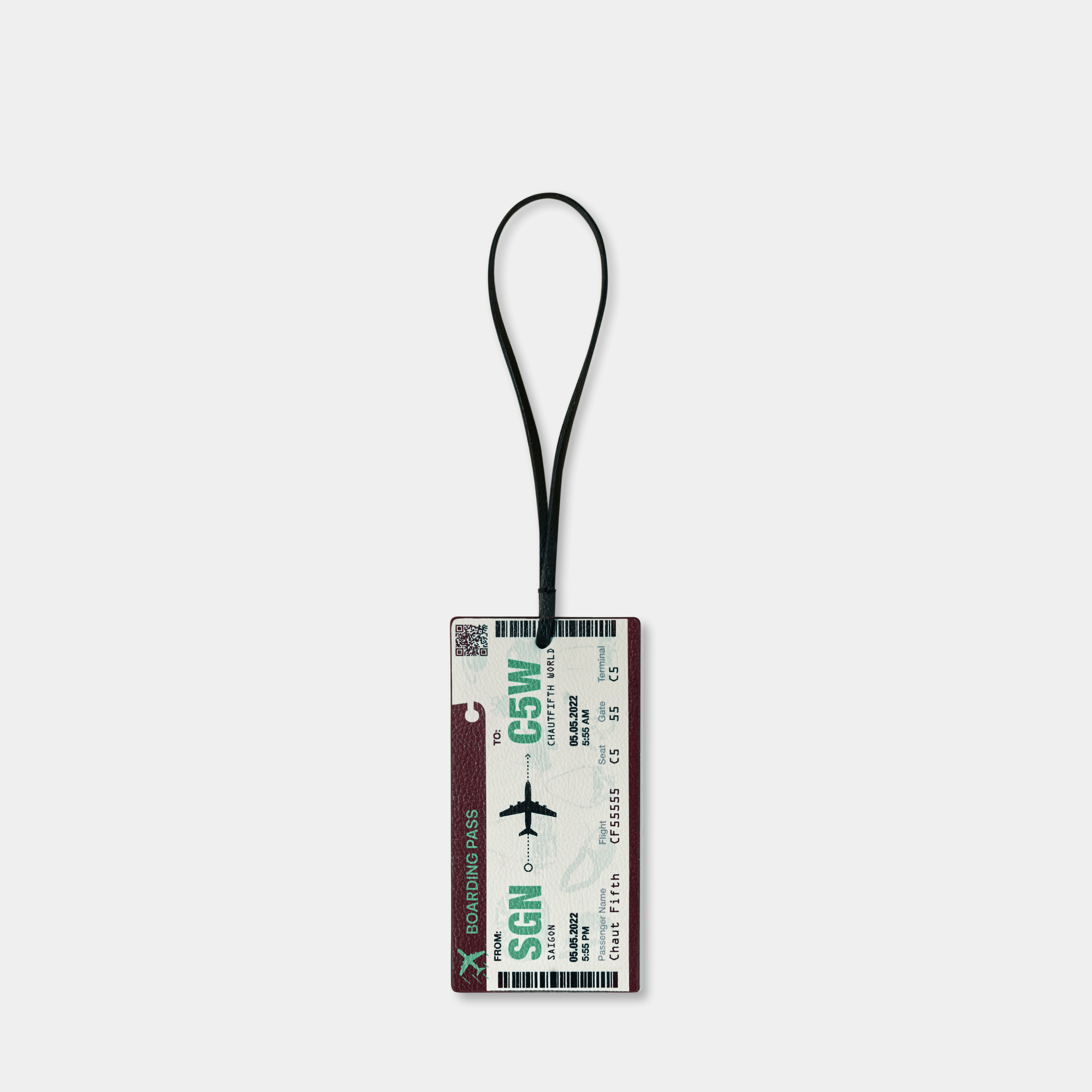 Accessories Tag Flight Ticket Purple