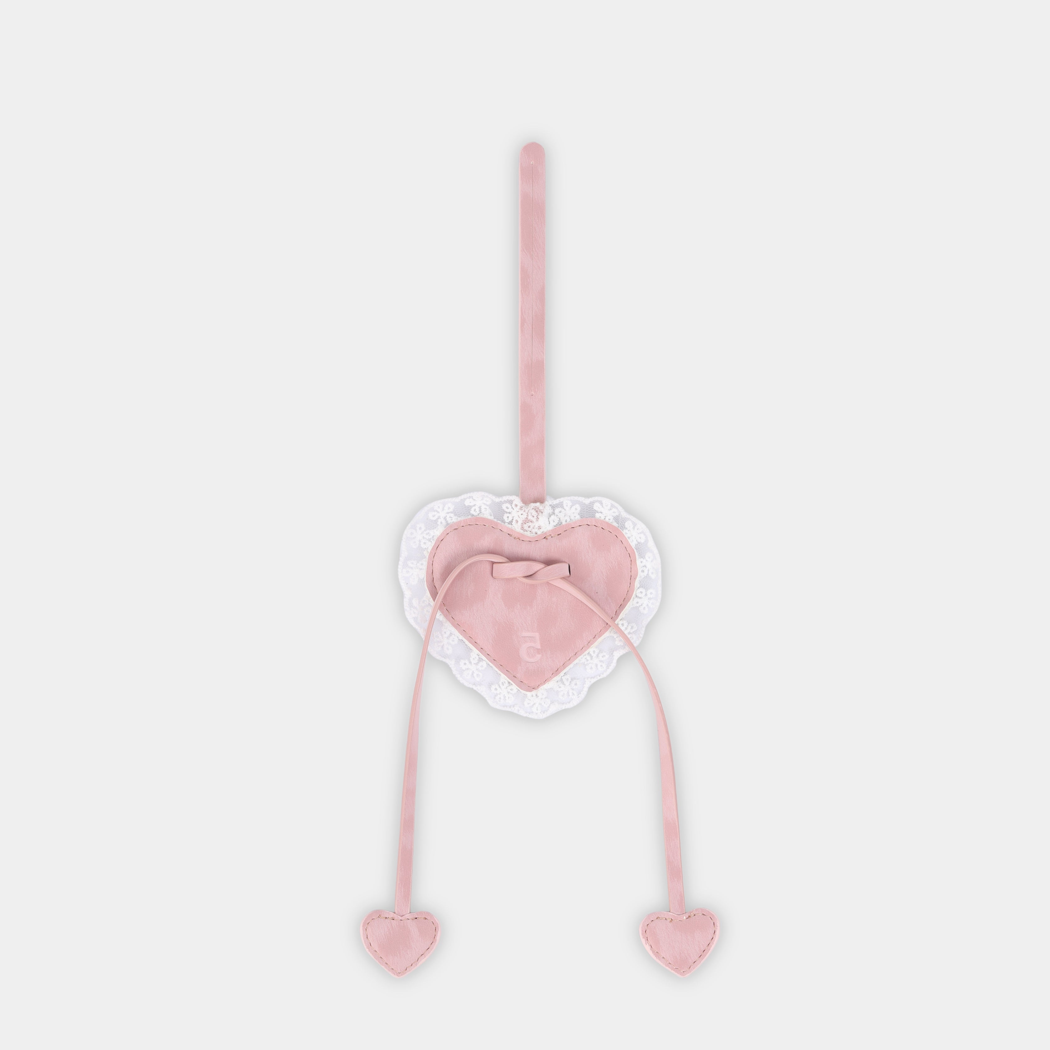 Accessory 3-Heart Charm in Lace Pink Leopard