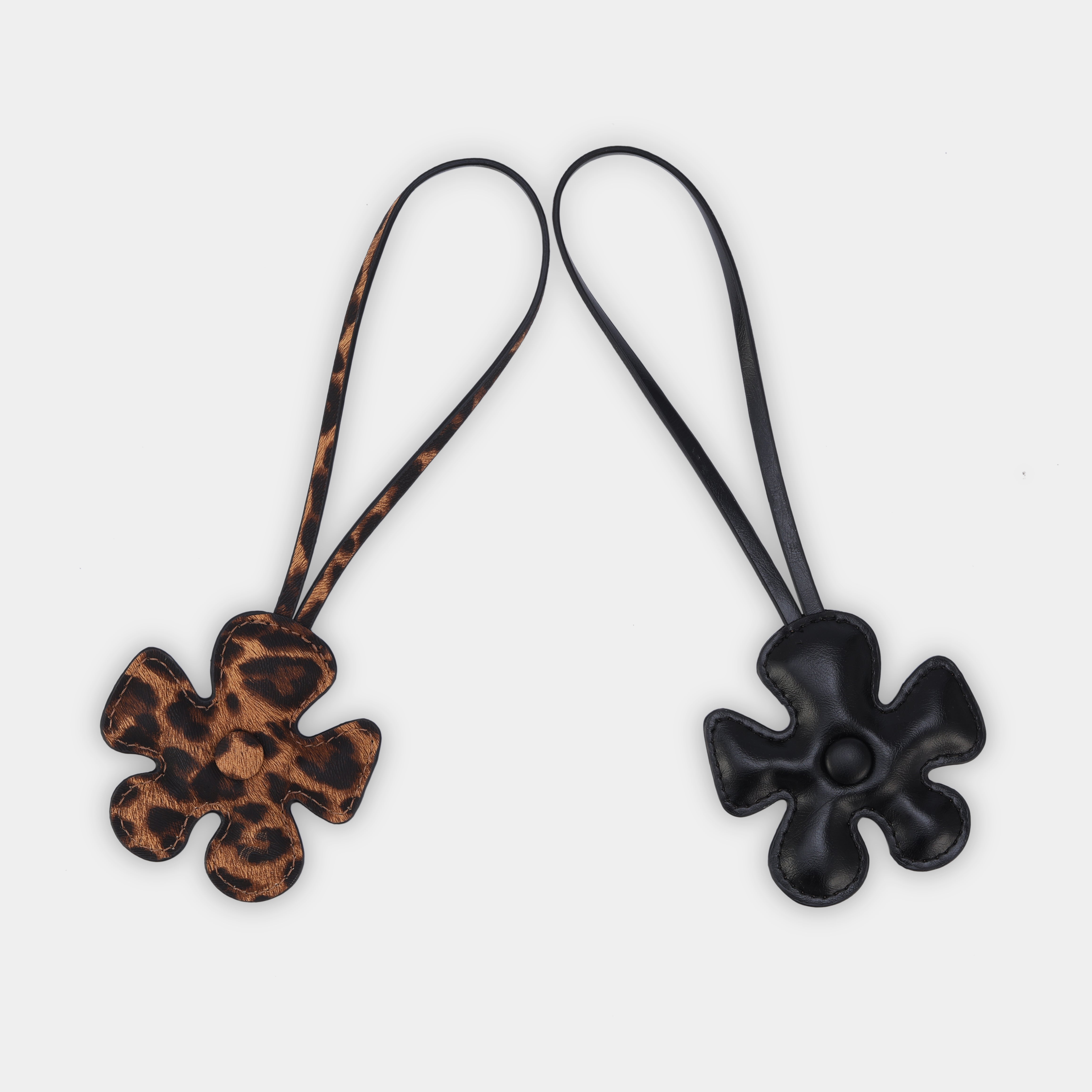 Phụ kiện hoa cánh quạt mini màu Da beo x Đen