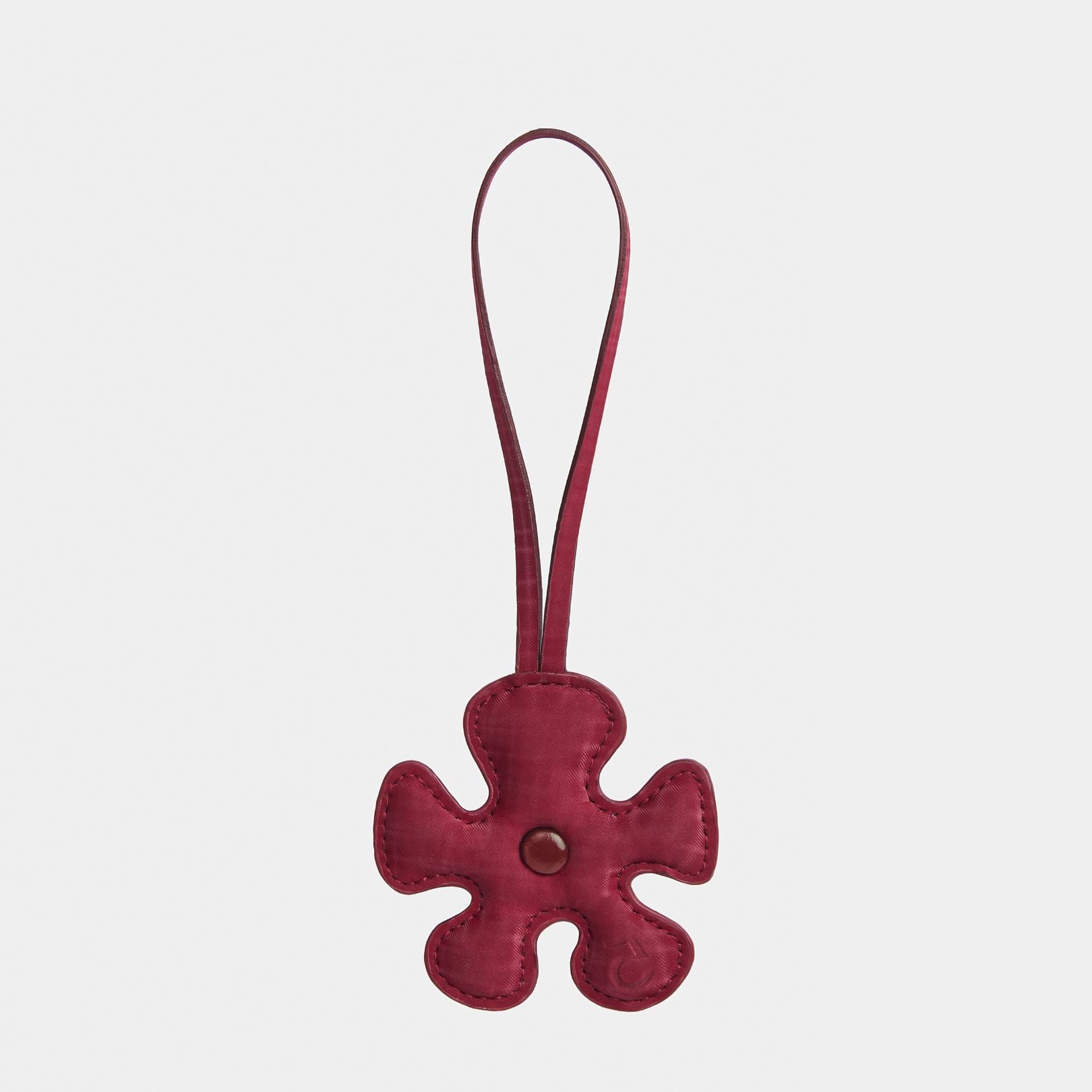 Charm Mini Fan Flower in Dark Red Checked