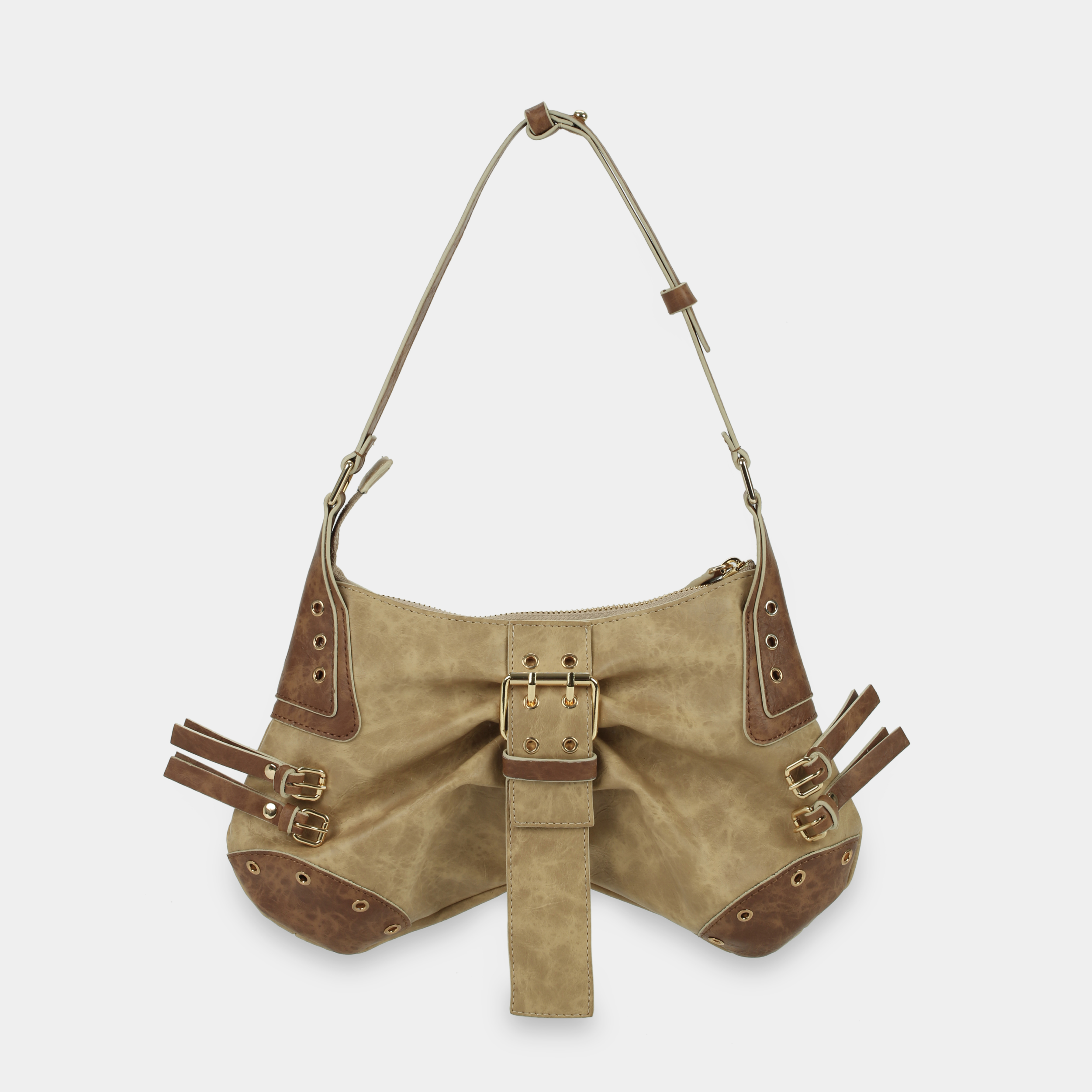 BUTTERFLY Handbag in Beige x Brown