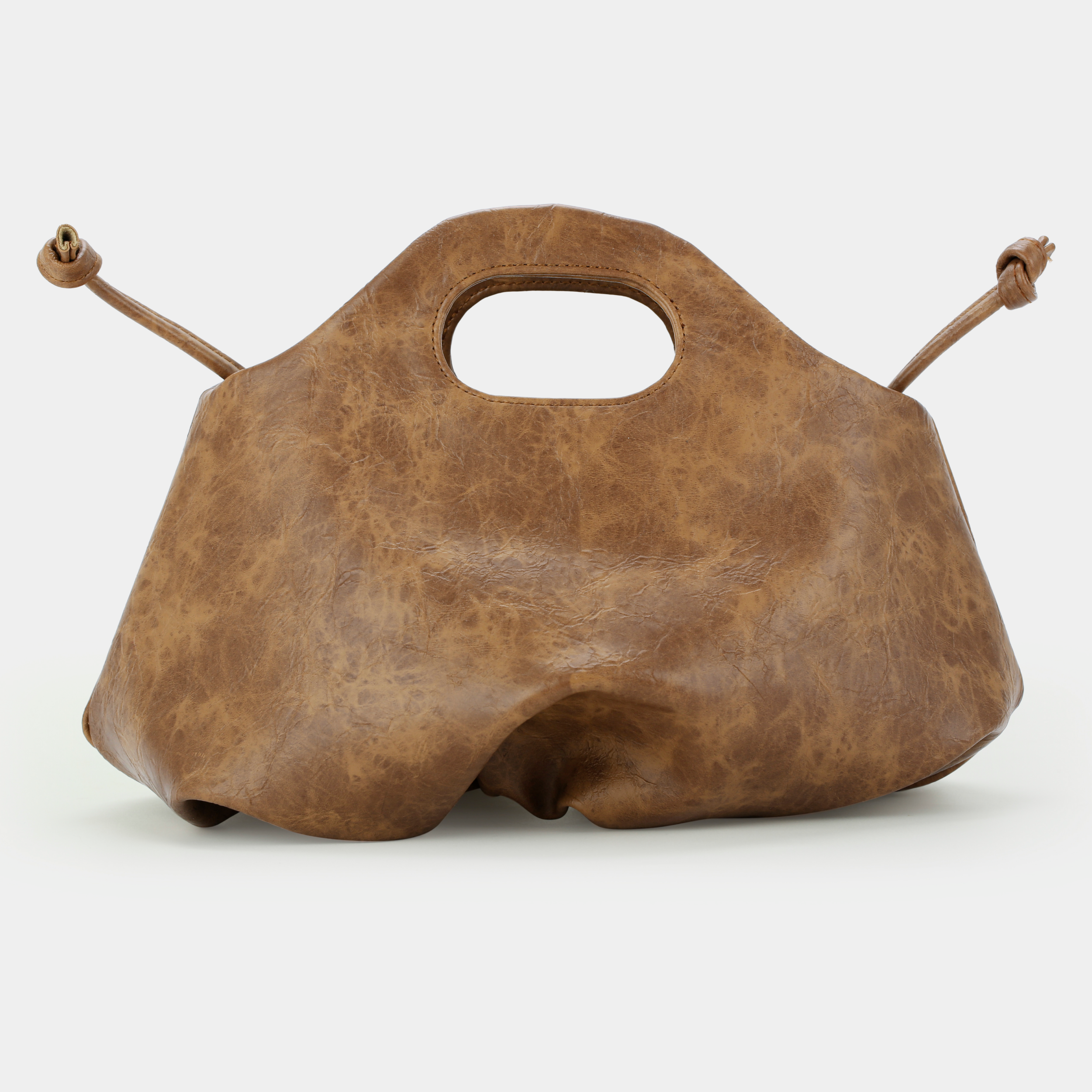 Flower M (medium) handbag in maroon brown