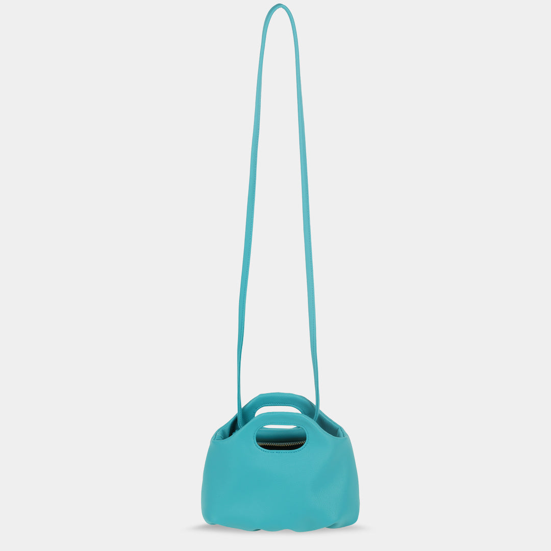 Flower M (medium) handbag in turquoise