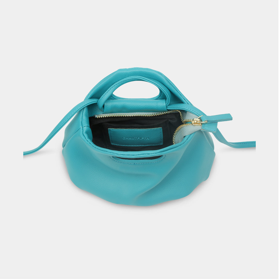 Flower M (medium) handbag in turquoise