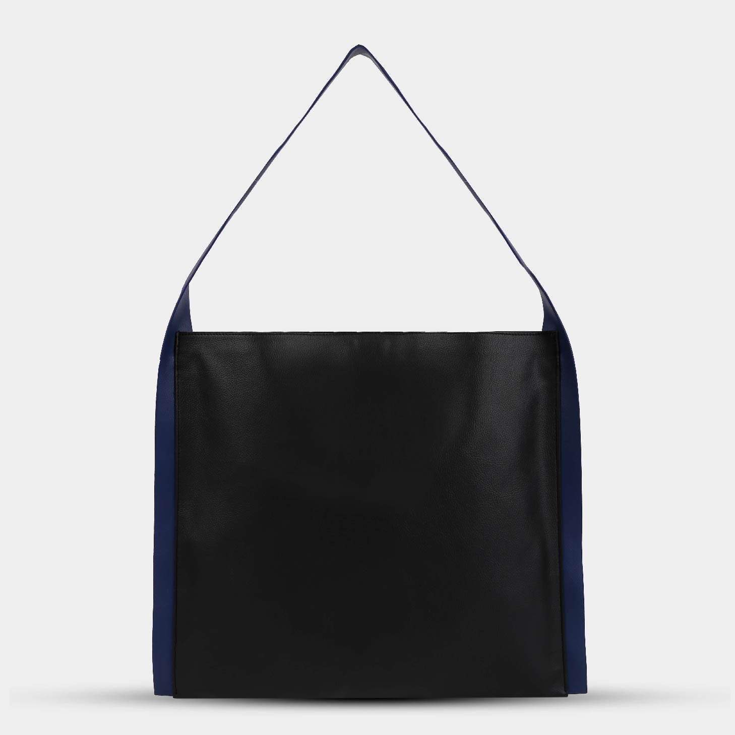 PAPER TOTE handbag in black with blue strap