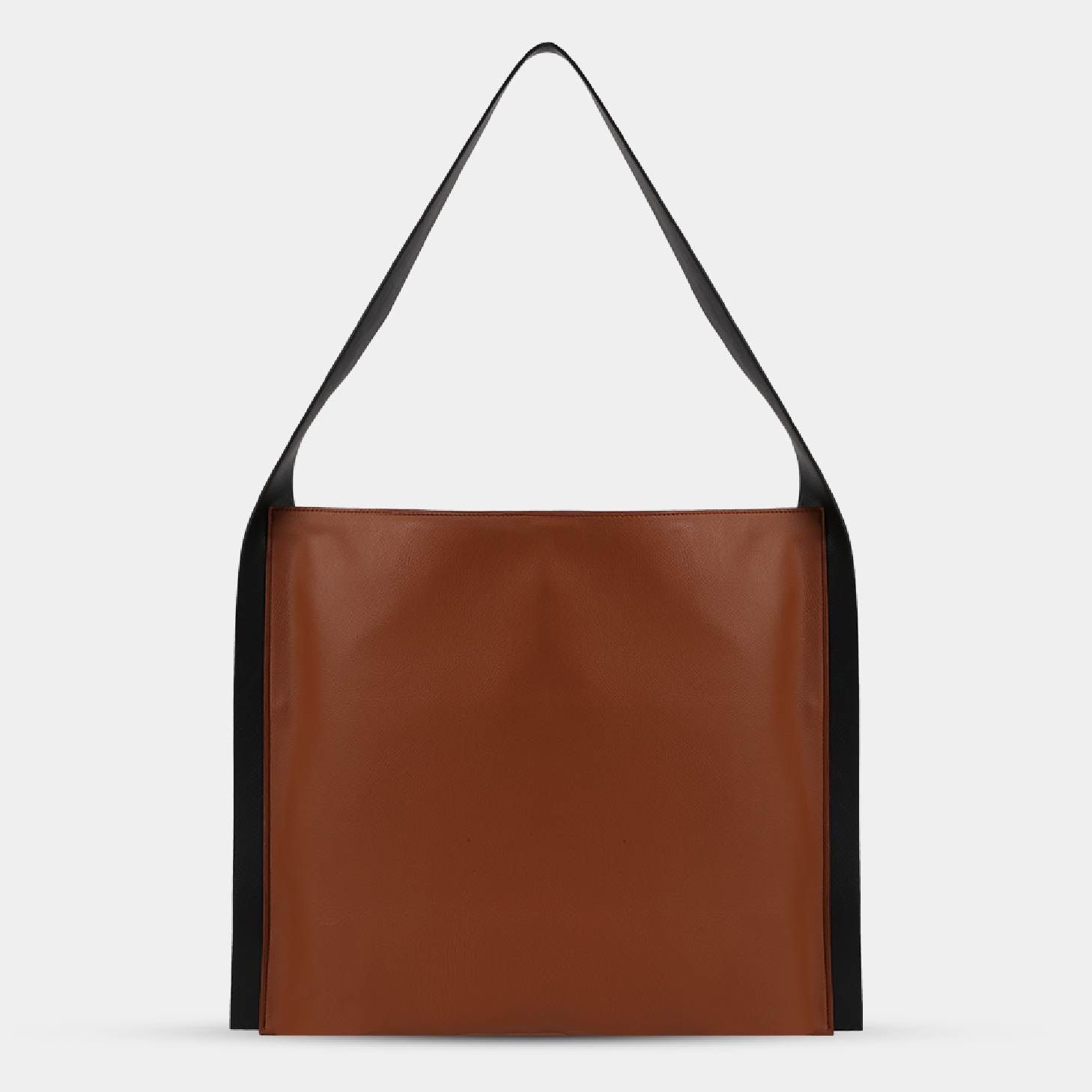 PAPER TOTE handbag in orange color with black strap