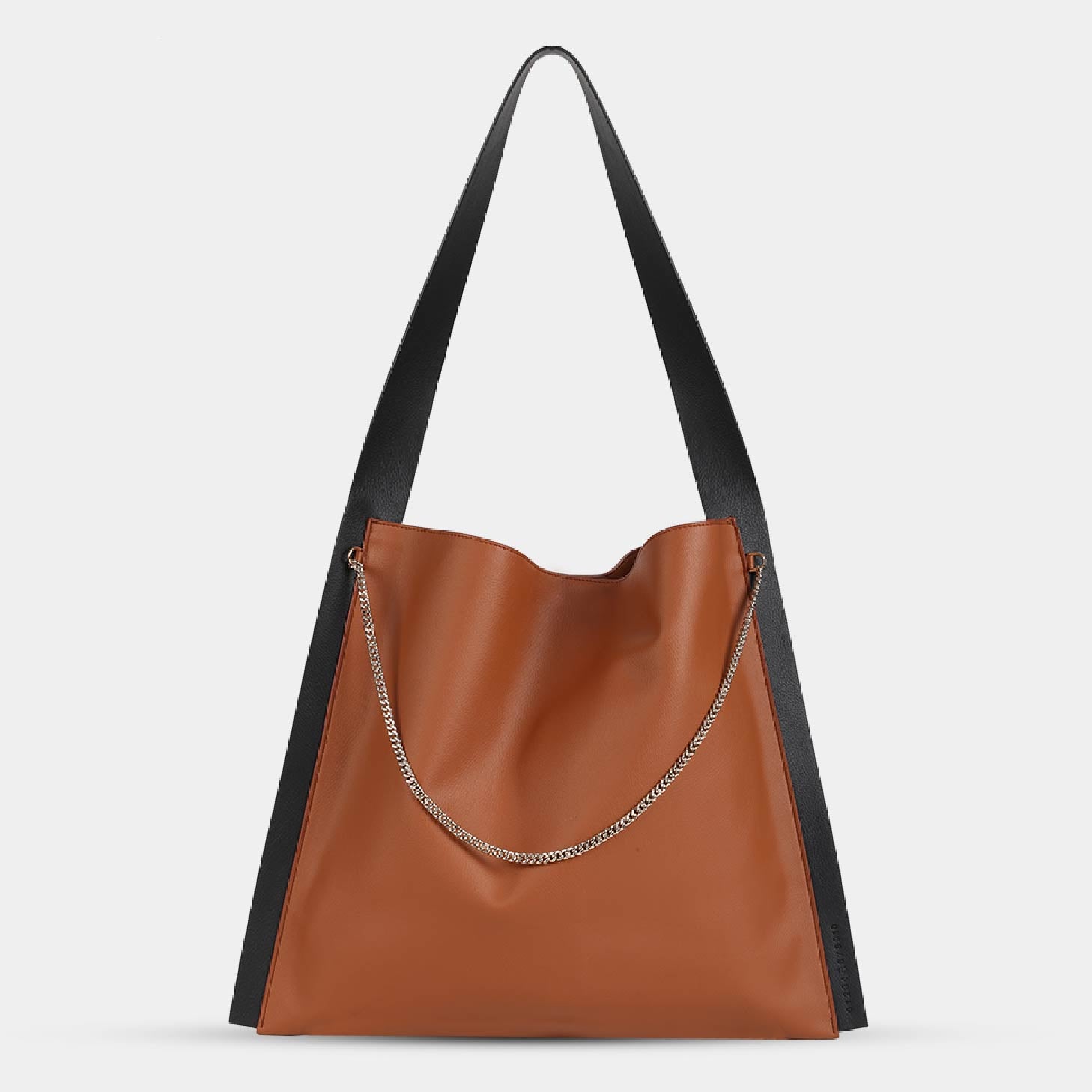 PAPER TOTE handbag in orange color with black strap