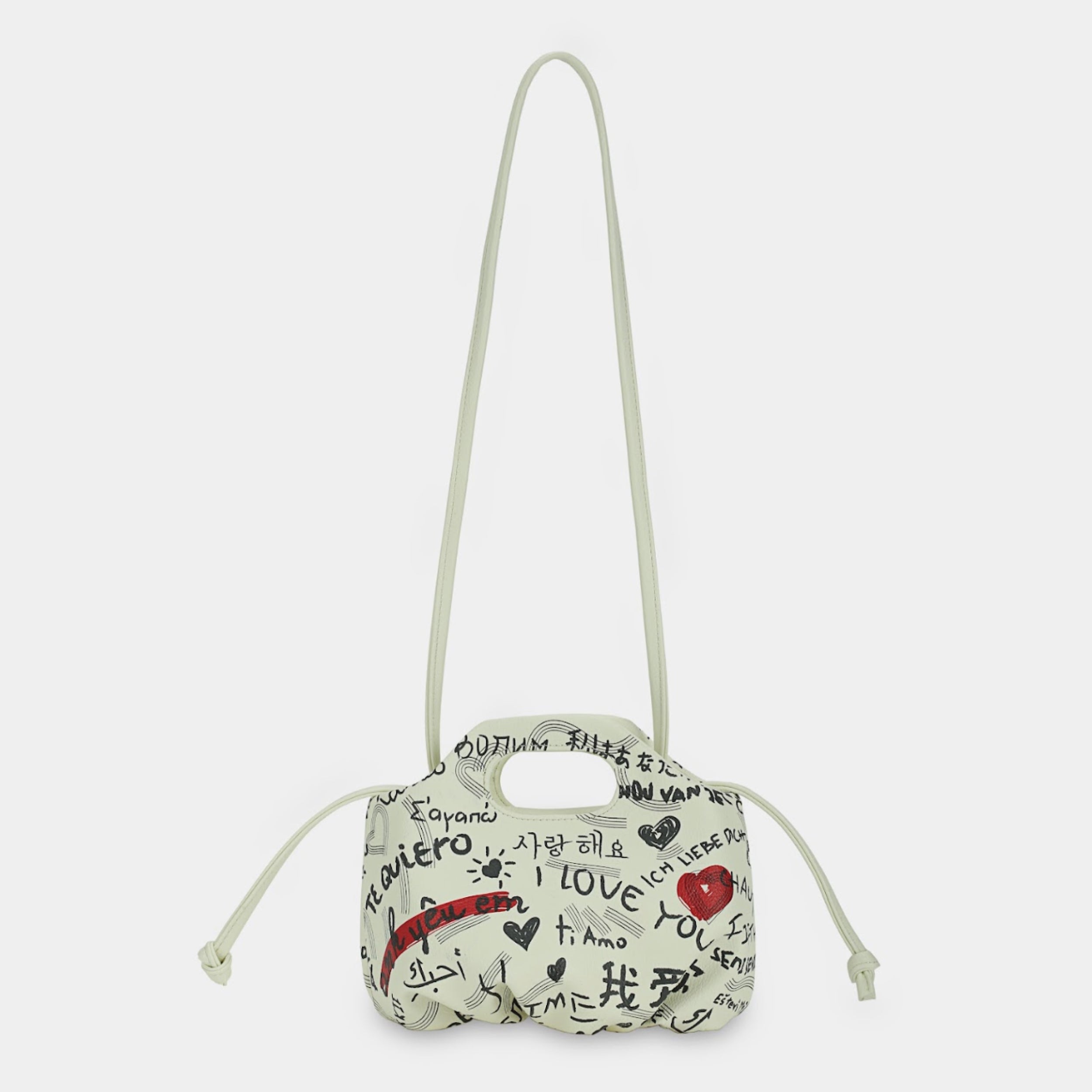 Flower Mini bag with I LOVE YOU pattern