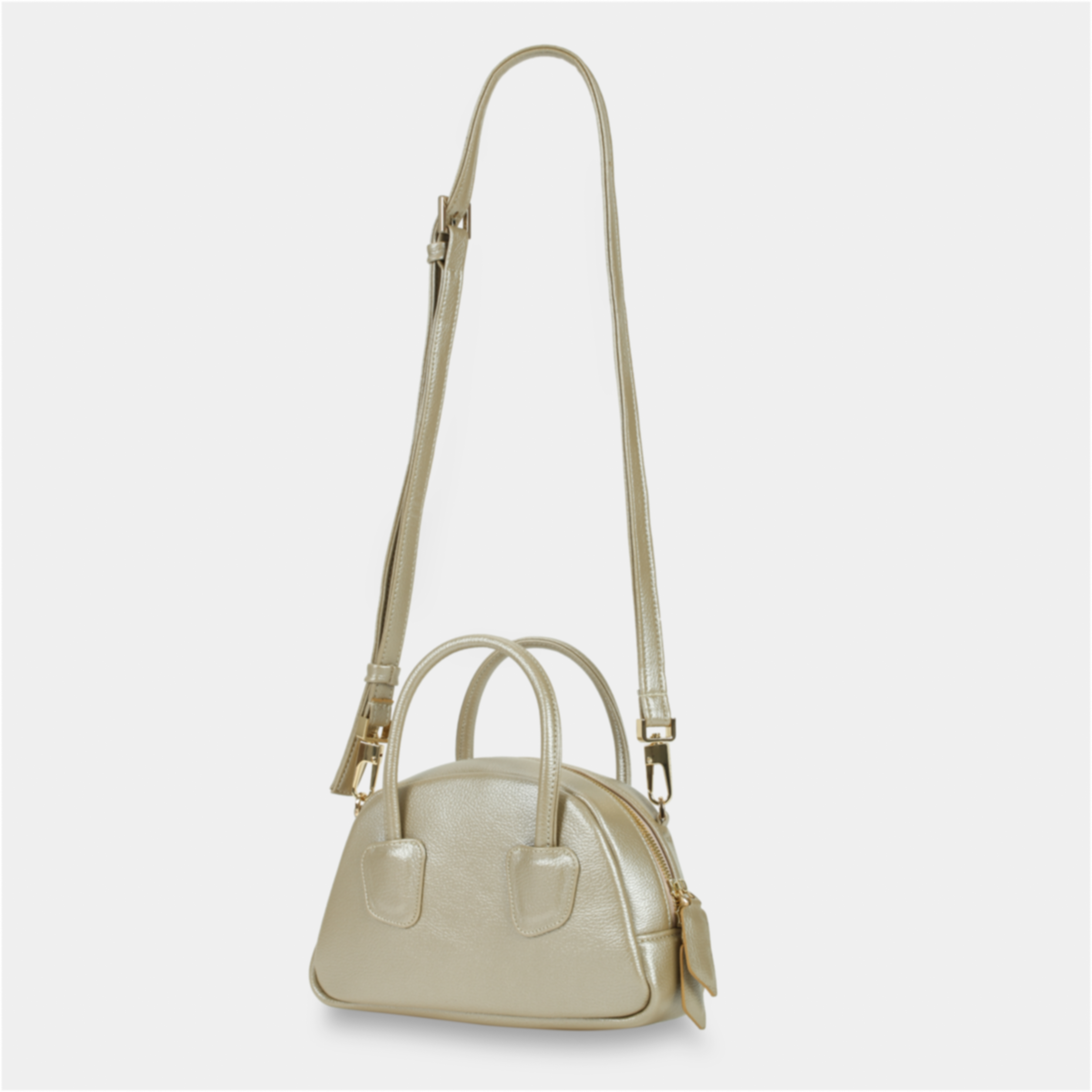 TACOS Handbag in Metallic Nude color large size (M)